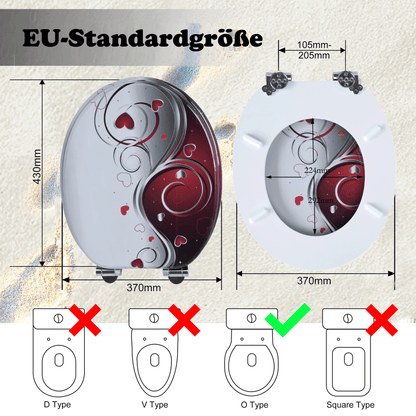 SINOBATH MDF-Holzkern, WC-Sitz Toilettensitz mit Absenkautomatik, Softclose-Scharnier(H359)