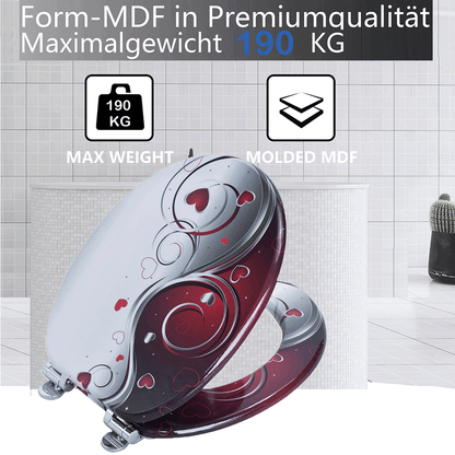 SINOBATH MDF-Holzkern, WC-Sitz Toilettensitz mit Absenkautomatik, Softclose-Scharnier(H359)