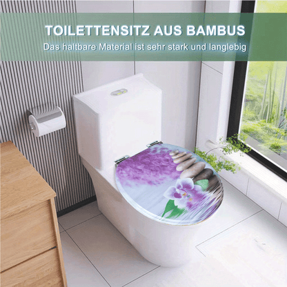 SINOBATH MDF-Holzkern, WC-Sitz Toilettensitz mit Absenkautomatik, Softclose-Scharnier（H360)