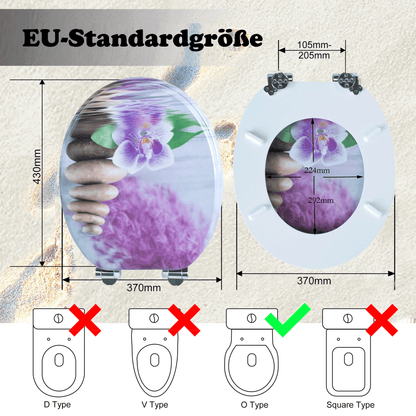 SINOBATH MDF-Holzkern, WC-Sitz Toilettensitz mit Absenkautomatik, Softclose-Scharnier（H360)