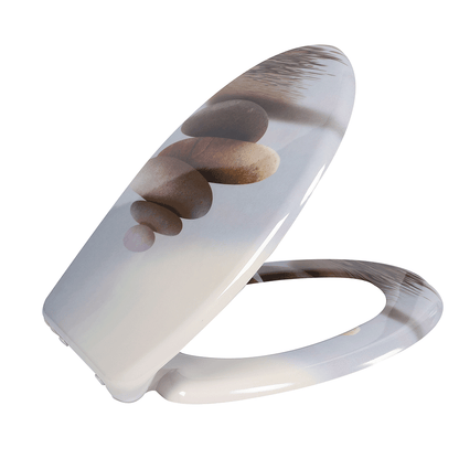 SINOBATH Duroplast WC-Sitz O-Form, Stein-Optik Absenkautomatik — UF12-193