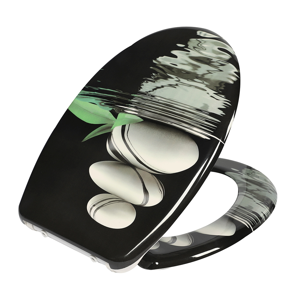 SINOBATH Duroplast WC-Sitz O-Form, Stein-Optik Absenkautomatik — UF12-222