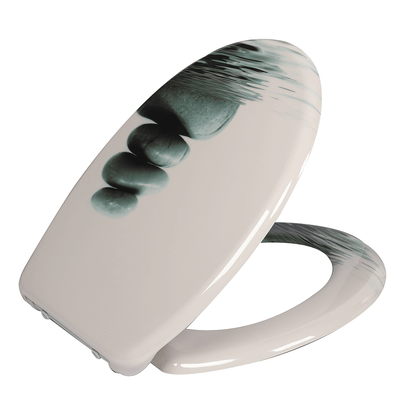 SINOBATH Duroplast WC-Sitz O-Form, Stein-Optik Absenkautomatik — UF12-194