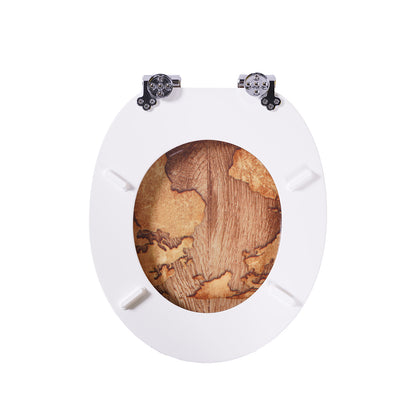 SINOBATH MDF WC-Sitz Gedruckte Muster Softclose Toilettensitz — H378