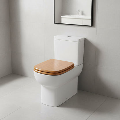 SINOBATH MDF WC-Sitz Quadrat Holzmaserung Softclose Toilettensitz — D-Z02
