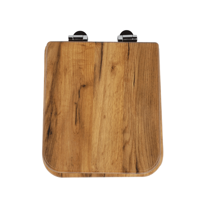 SINOBATH MDF WC-Sitz Quadrat Holzmaserung Softclose Toilettensitz — D-W108