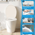 SAINOS O-förmiger Premium-Duroplast Toilettensitz Toilettendeckel, WC Sitz mit Absenkautomatik, Quick-Release Funktion für einfach Reinigung, O Form Weiß Toilettensitz mit Verstellbaren Scharnieren(UF12-552)