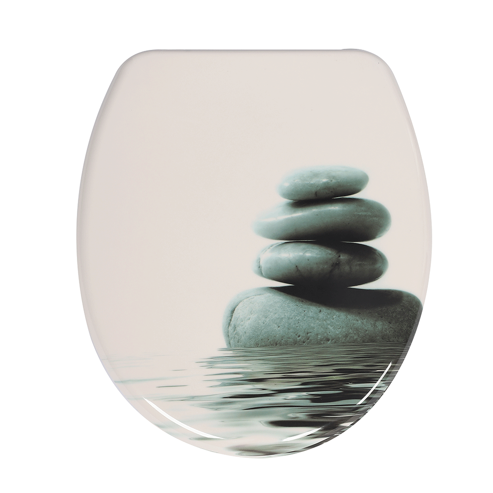 SINOBATH Duroplast WC-Sitz O-Form, Stein-Optik Absenkautomatik — UF12-194