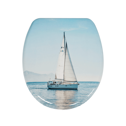 SAINOS O-förmiger Premium-Duroplast Toilettensitz Toilettendeckel, WC Sitz mit Absenkautomatik, Quick-Release Funktion für einfach Reinigung, O Form Weiß Toilettensitz mit Verstellbaren Scharnieren(UF12-344)