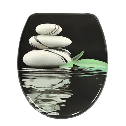 SINOBATH Duroplast WC-Sitz O-Form, Stein-Optik Absenkautomatik — UF12-222