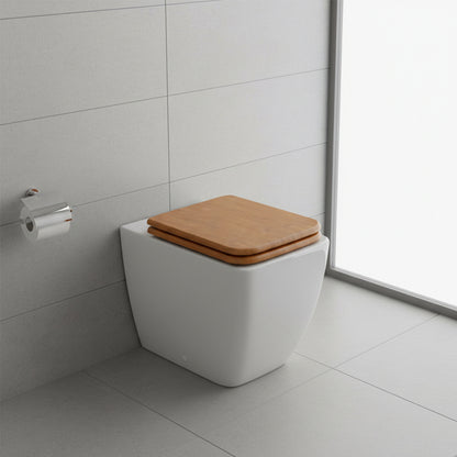SINOBATH MDF WC-Sitz Quadrat Holzmaserung Softclose Toilettensitz — D-Z02