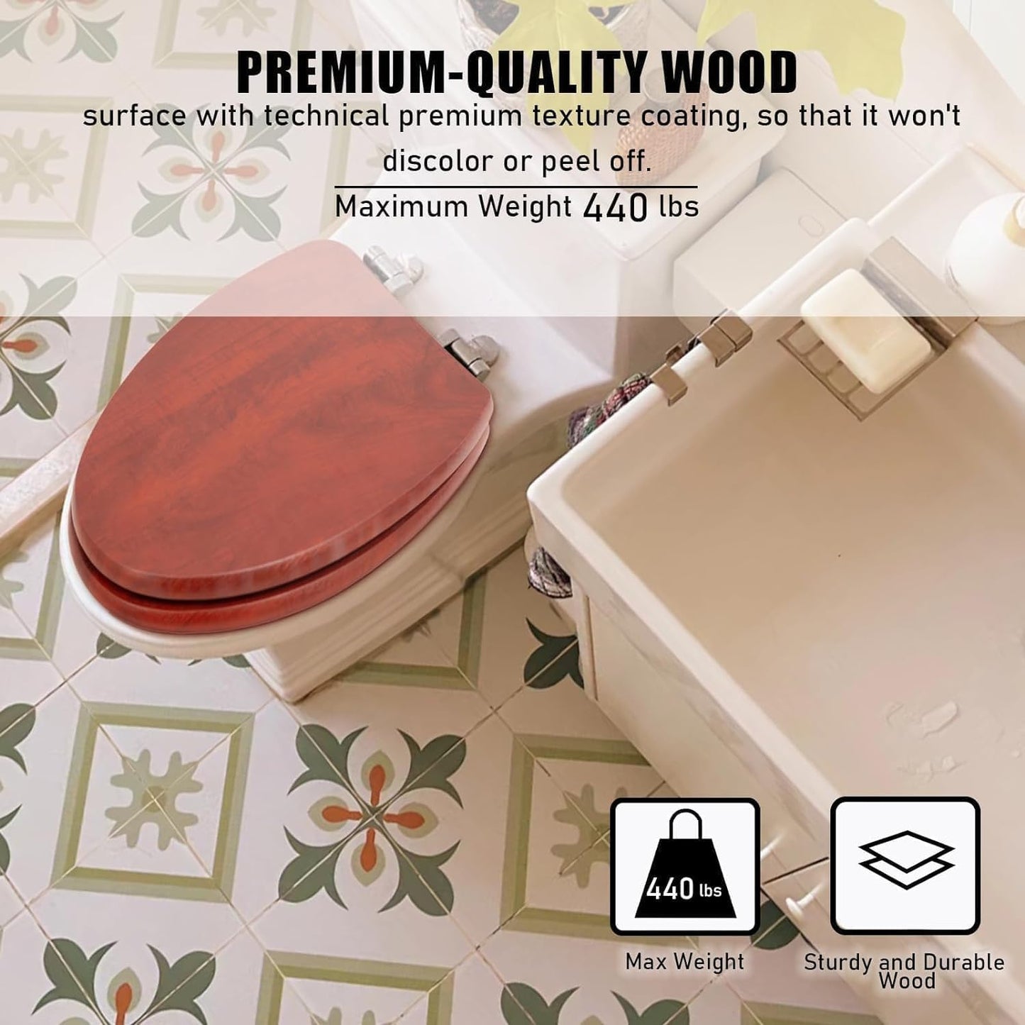 SINOBATH MDF WC-Sitz Rot Softclose Toilettensitz — A01