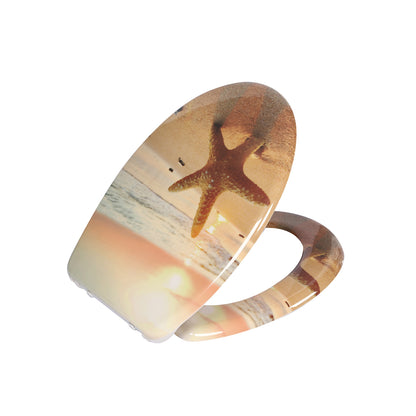 SINOBATH Duroplast WC-Sitz O-Form, Seestern-Optik Absenkautomatik — UF12-052