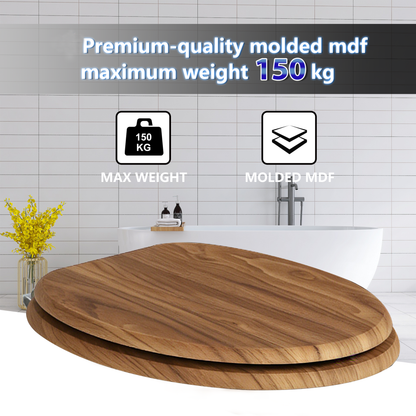 SINOBATH MDF WC-Sitz Retro-Holz Softclose Toilettensitz — W118