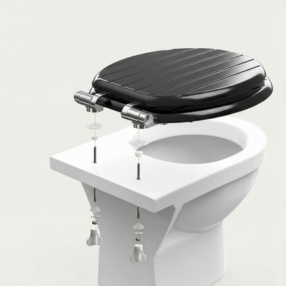 SINOBATH MDF WC-Sitz  Schwarz Softclose Toilettensitz — D77