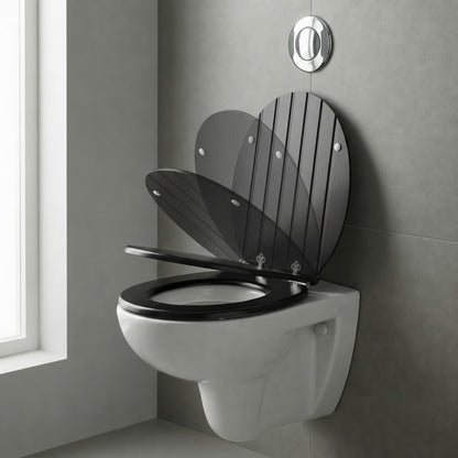 SINOBATH MDF WC-Sitz  Schwarz Softclose Toilettensitz — D77