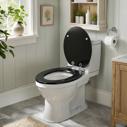 SINOBATH MDF WC-Sitz  Schwarz Softclose Toilettensitz — D77