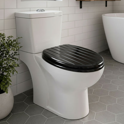 SINOBATH MDF WC-Sitz  Schwarz Softclose Toilettensitz — D77