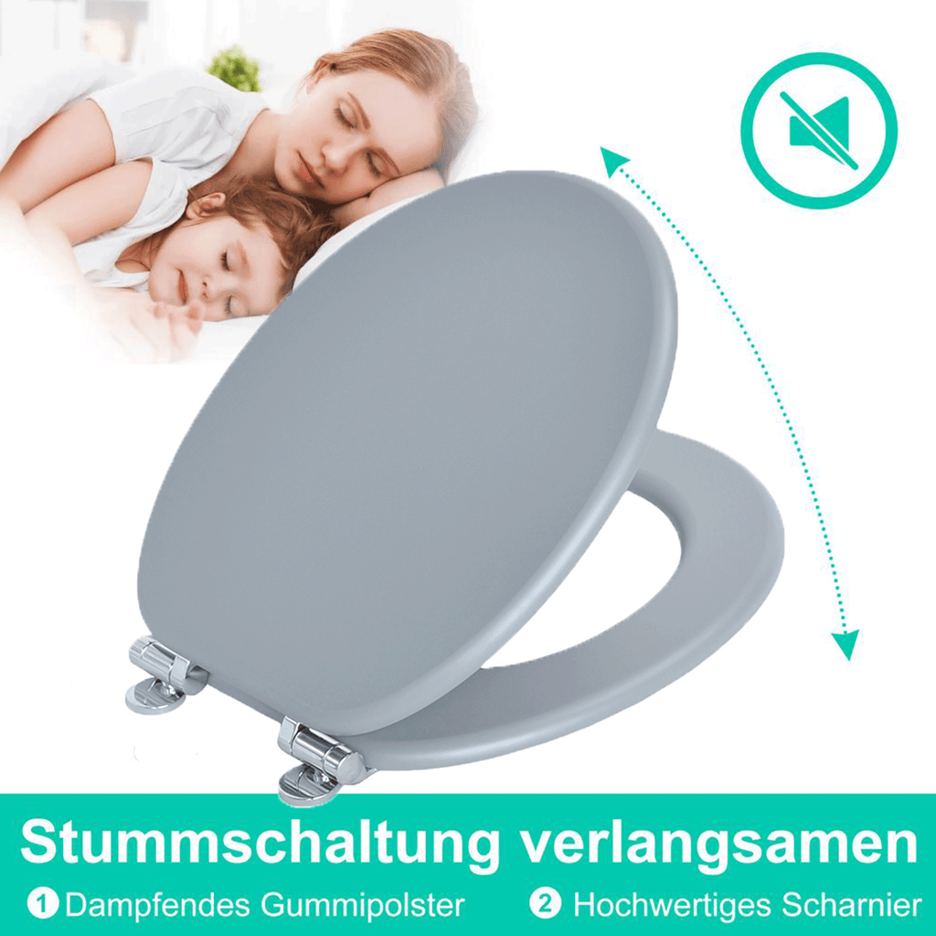 SINOBATH MDF-Holzkern, WC-Sitz Toilettensitz mit Absenkautomatik, Softclose-Scharnier(G01)