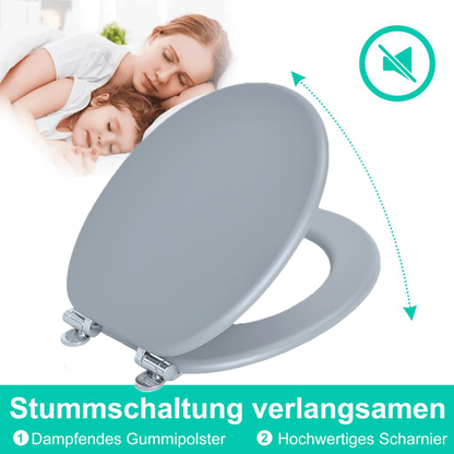 SINOBATH MDF-Holzkern, WC-Sitz Toilettensitz mit Absenkautomatik, Softclose-Scharnier(G01)