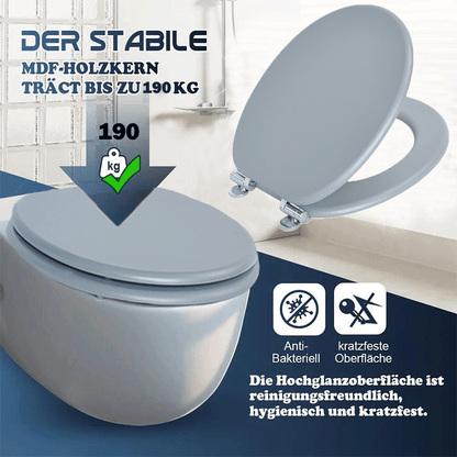 SINOBATH MDF-Holzkern, WC-Sitz Toilettensitz mit Absenkautomatik, Softclose-Scharnier(G01)