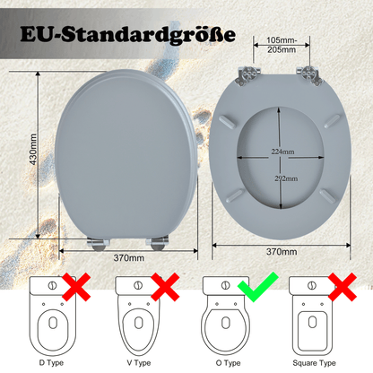 SINOBATH MDF-Holzkern, WC-Sitz Toilettensitz mit Absenkautomatik, Softclose-Scharnier(G01)