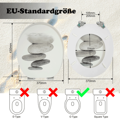 SINOBATH MDF-Holzkern, WC-Sitz Toilettensitz mit Absenkautomatik, Softclose-Scharnier£¨H022£©