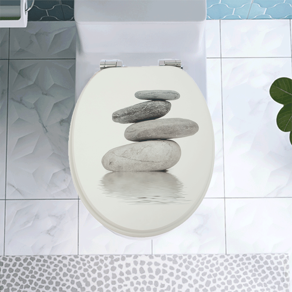 SINOBATH MDF-Holzkern, WC-Sitz Toilettensitz mit Absenkautomatik, Softclose-Scharnier£¨H022£©