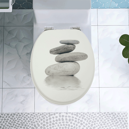 SINOBATH MDF-Holzkern, WC-Sitz Toilettensitz mit Absenkautomatik, Softclose-Scharnier£¨H022£©