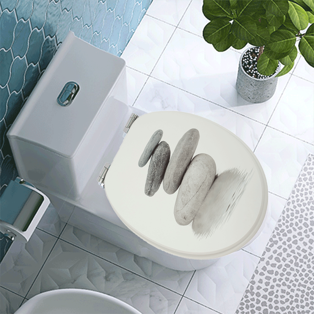 SINOBATH MDF-Holzkern, WC-Sitz Toilettensitz mit Absenkautomatik, Softclose-Scharnier£¨H022£©