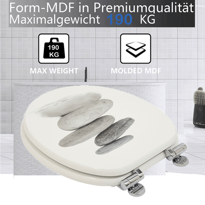 SINOBATH MDF-Holzkern, WC-Sitz Toilettensitz mit Absenkautomatik, Softclose-Scharnier£¨H022£©