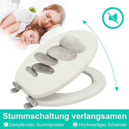 SINOBATH MDF-Holzkern, WC-Sitz Toilettensitz mit Absenkautomatik, Softclose-Scharnier£¨H022£©