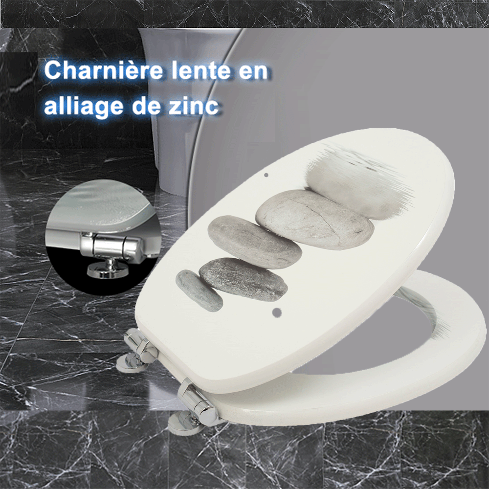 SINOBATH MDF-Holzkern, WC-Sitz Toilettensitz mit Absenkautomatik, Softclose-Scharnier£¨H022£©