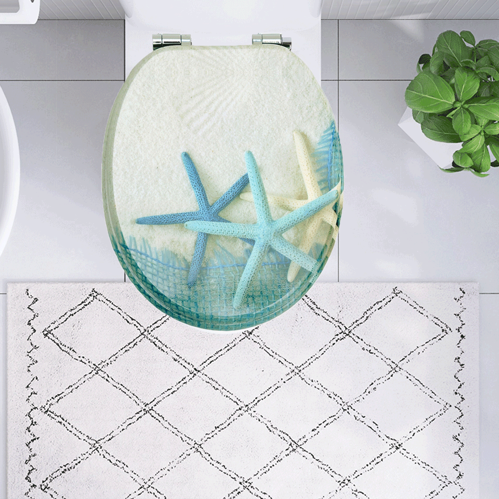 SINOBATH MDF-Holzkern, WC-Sitz Toilettensitz mit Absenkautomatik, Softclose-Scharnier（H026）