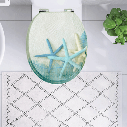 SINOBATH MDF-Holzkern, WC-Sitz Toilettensitz mit Absenkautomatik, Softclose-Scharnier（H026）