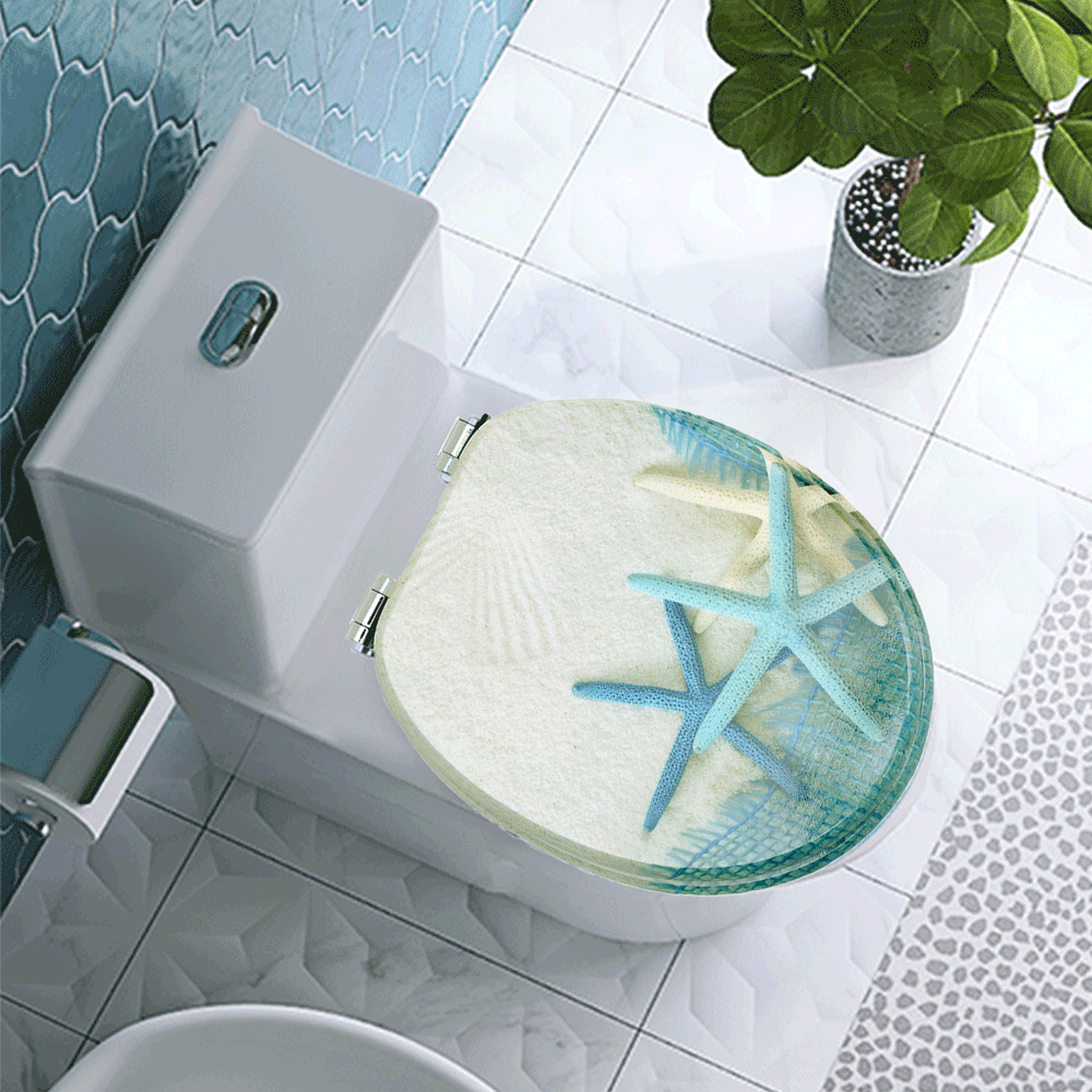 SINOBATH MDF-Holzkern, WC-Sitz Toilettensitz mit Absenkautomatik, Softclose-Scharnier（H026）