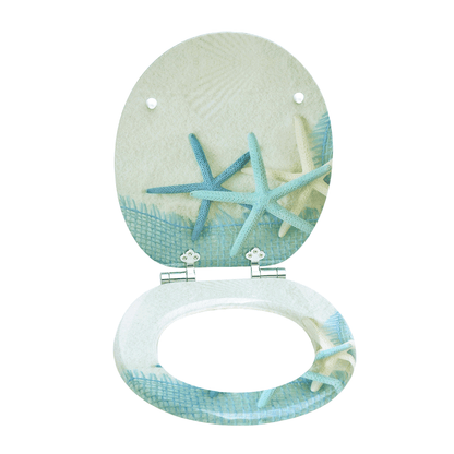 SINOBATH MDF-Holzkern, WC-Sitz Toilettensitz mit Absenkautomatik, Softclose-Scharnier（H026）