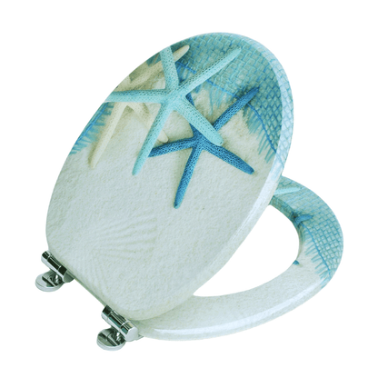 SINOBATH MDF-Holzkern, WC-Sitz Toilettensitz mit Absenkautomatik, Softclose-Scharnier（H026）