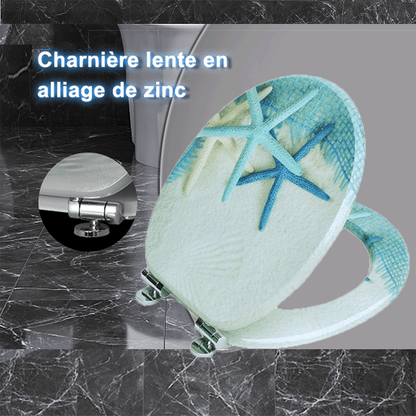 SINOBATH MDF-Holzkern, WC-Sitz Toilettensitz mit Absenkautomatik, Softclose-Scharnier（H026）