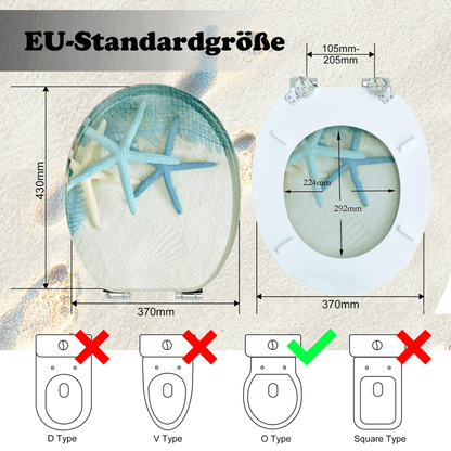 SINOBATH MDF-Holzkern, WC-Sitz Toilettensitz mit Absenkautomatik, Softclose-Scharnier（H026）