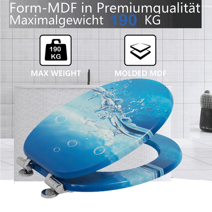 SINOBATH MDF-Holzkern, WC-Sitz Toilettensitz mit Absenkautomatik, Softclose-Scharnier£¨H051£©