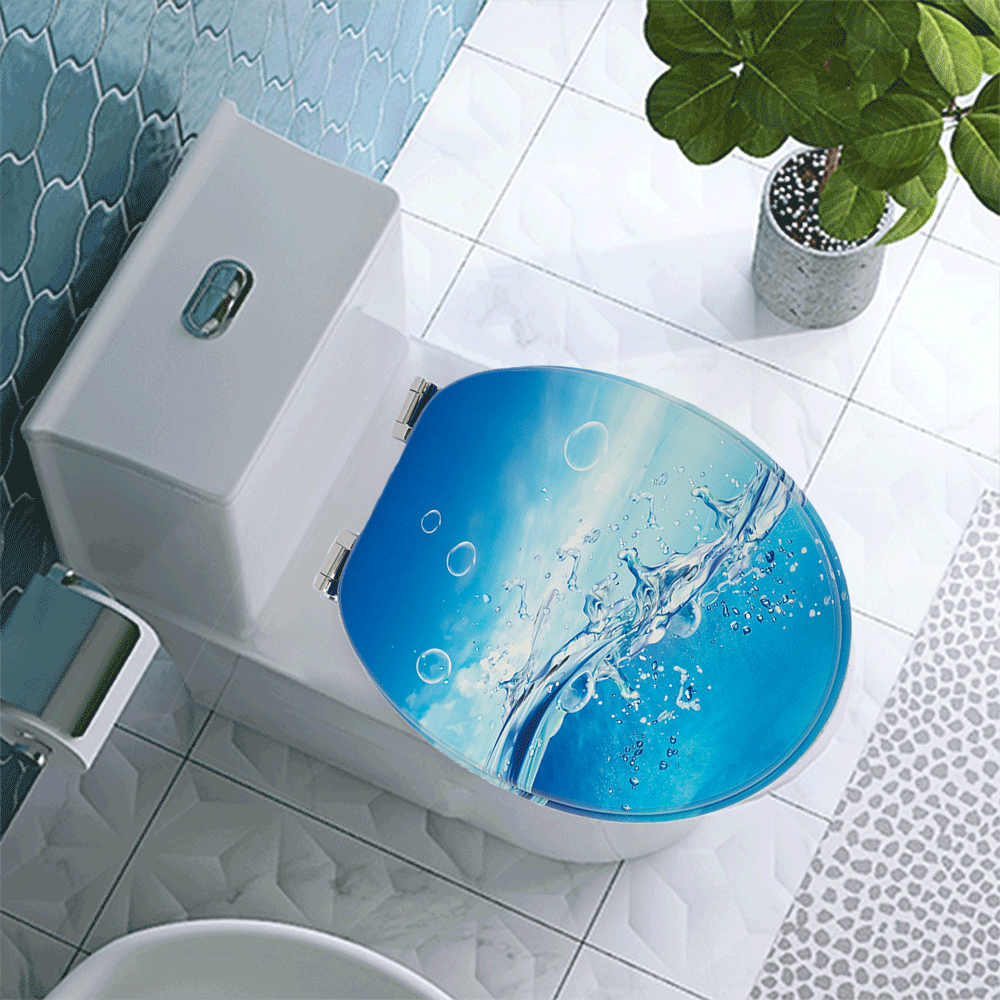 SINOBATH MDF-Holzkern, WC-Sitz Toilettensitz mit Absenkautomatik, Softclose-Scharnier£¨H051£©