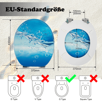SINOBATH MDF-Holzkern, WC-Sitz Toilettensitz mit Absenkautomatik, Softclose-Scharnier£¨H051£©