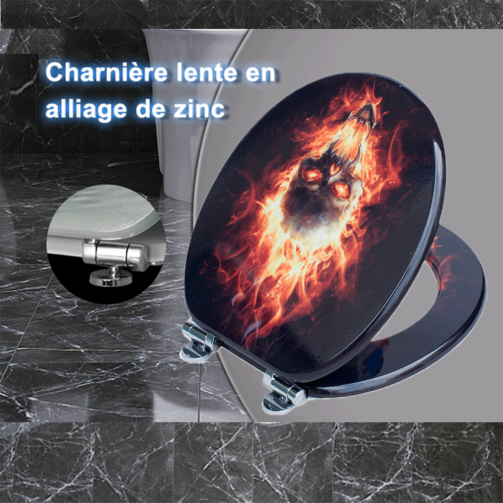 SINOBATH MDF-Holzkern, WC-Sitz Toilettensitz mit Absenkautomatik, Softclose-Scharnier(H143)