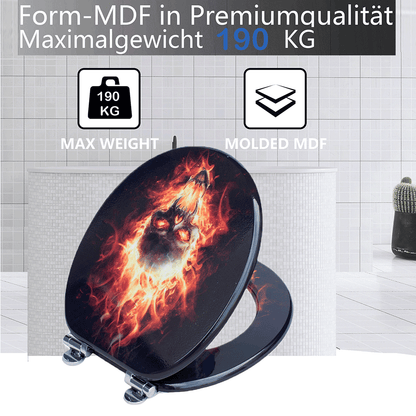 SINOBATH MDF-Holzkern, WC-Sitz Toilettensitz mit Absenkautomatik, Softclose-Scharnier(H143)