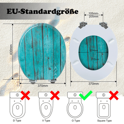 SINOBATH MDF-Holzkern, WC-Sitz Toilettensitz mit Absenkautomatik, Softclose-Scharnier(H144C)