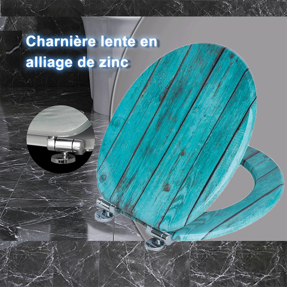 SINOBATH MDF-Holzkern, WC-Sitz Toilettensitz mit Absenkautomatik, Softclose-Scharnier(H144C)