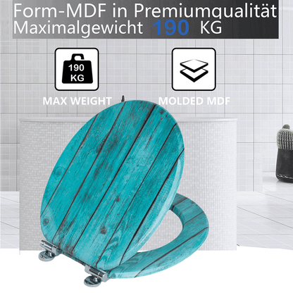 SINOBATH MDF-Holzkern, WC-Sitz Toilettensitz mit Absenkautomatik, Softclose-Scharnier(H144C)