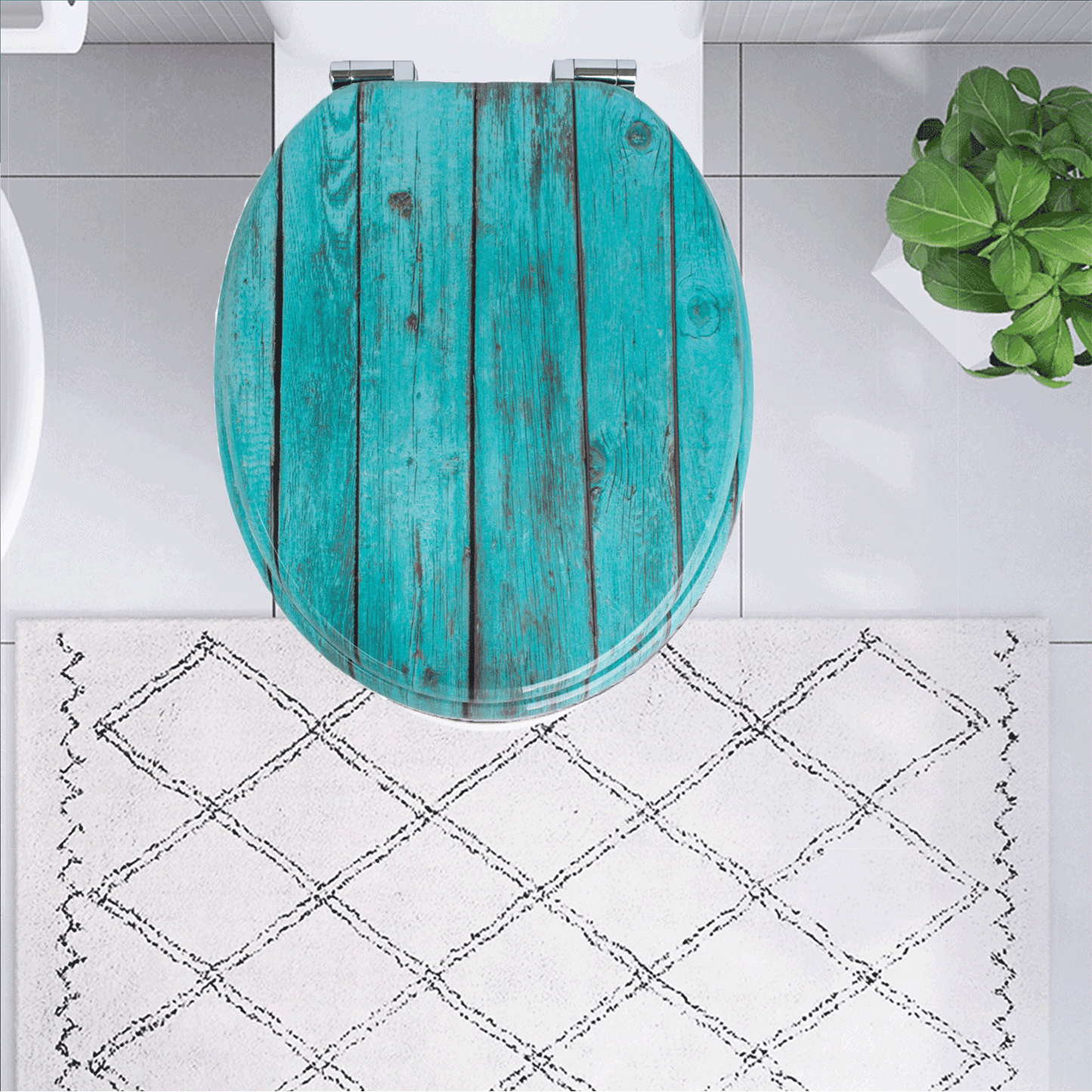 SINOBATH MDF-Holzkern, WC-Sitz Toilettensitz mit Absenkautomatik, Softclose-Scharnier(H144C)