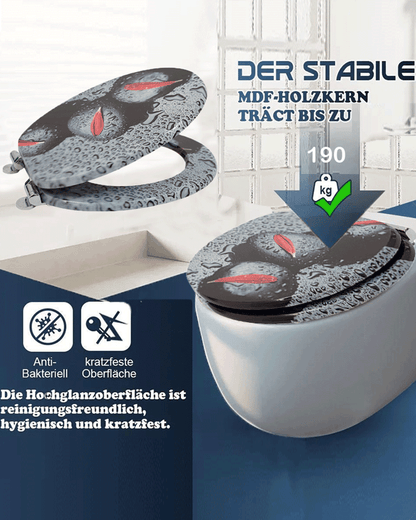 SINOBATH (H146) Hochwertige Und Stabile Antibakterieller Toiletten, WC-Sitz Mit Absenkautomatik(Kieselstein,Wasserperlen)